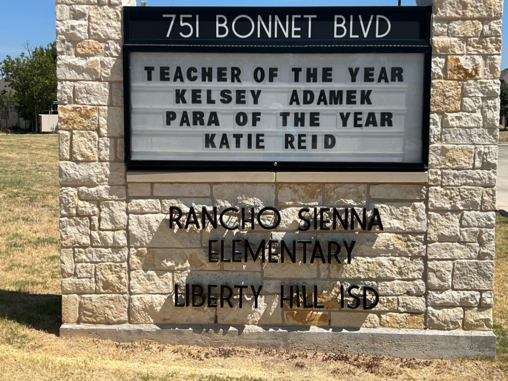 Liberty Hill ISD Manual Marquee