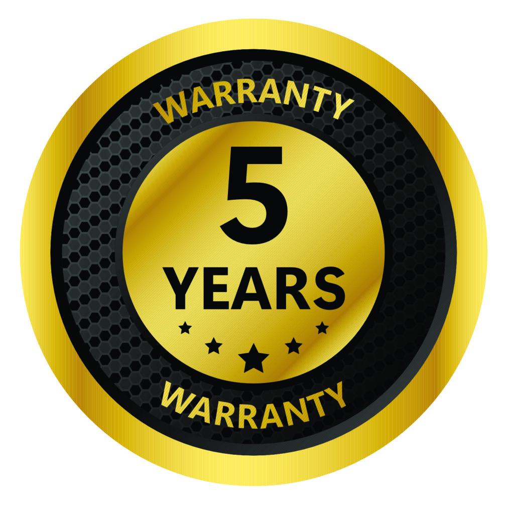 5 year warranty